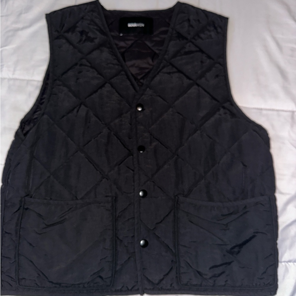 Fashion Nova Charcoal Quilted Vest